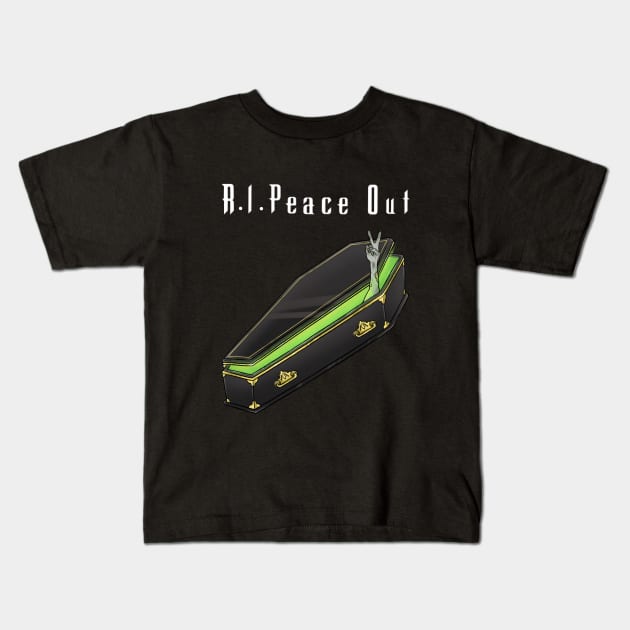 R.I.Peace Out | Funny RIP Zombie Peace Out Kids T-Shirt by TheGhoulishGarb